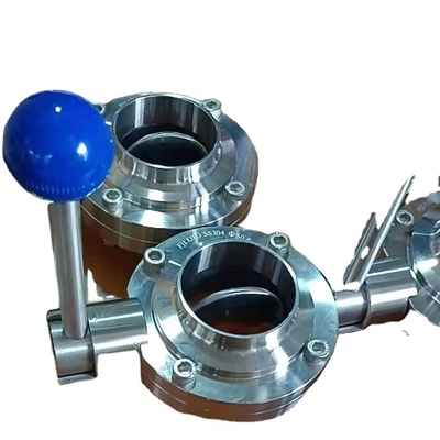 Le prix usine a adapté l'acier inoxydable aux besoins du client manuel sanitaire sanitaire de vanne papillon de poignée de traction de vanne papillon