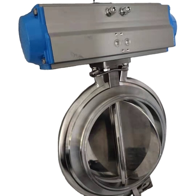 La vanne papillon électrique sanitaire de plat de disque, a adapté 200 la vanne papillon aux besoins du client de poudre d'acier inoxydable de DN300 DN400 DN500 SS304&316