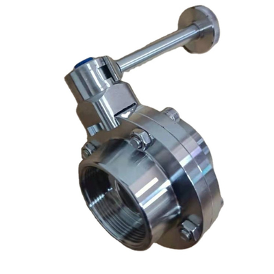 Manuel adapté aux besoins du client de prix usine 	Valve pneumatique d'acier inoxydable de vanne papillon utilisée en nourriture, pharmacie, lait Indu